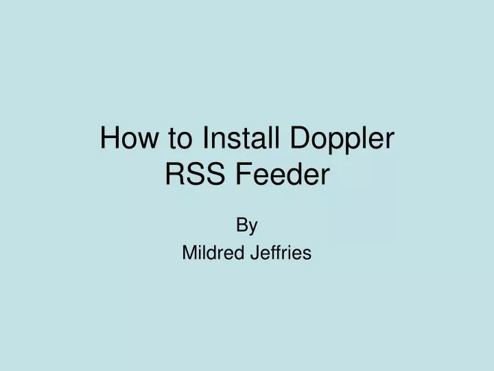 how to install doppler rss feeder