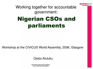 Nigerian CSOs and parliaments