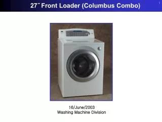 16/June/2003 Washing Machine Division