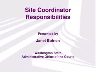 Site Coordinator Responsibilities
