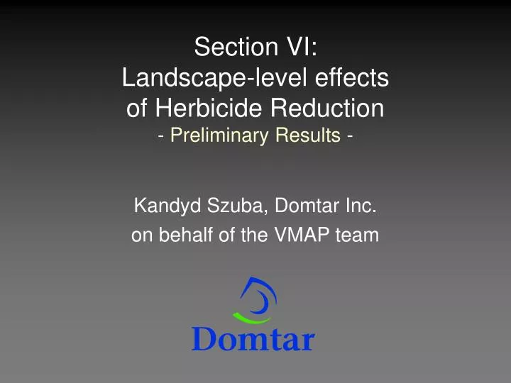 section vi landscape level effects of herbicide reduction preliminary results
