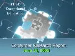 Consumer Research Report - slide 1