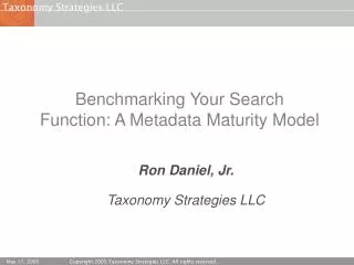Benchmarking Your Search Function: A Metadata Maturity Model