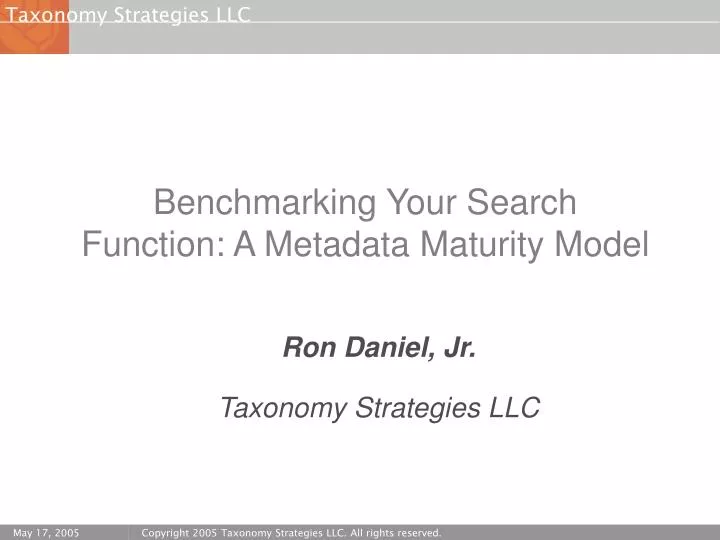 benchmarking your search function a metadata maturity model