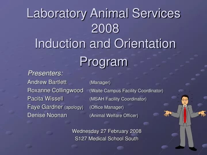 laboratory animal services 2008 induction and orientation program