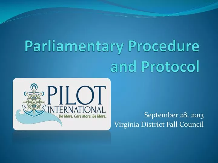 parliamentary procedure and protocol