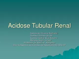 Acidose Tubular Renal