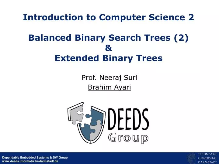 introduction to computer science 2 balanced binary search trees 2 extended binary trees