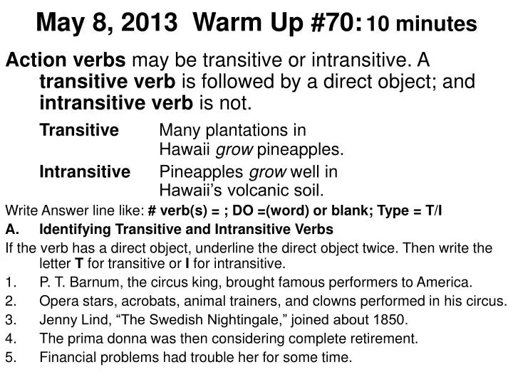 may 8 2013 warm up 70 10 minutes