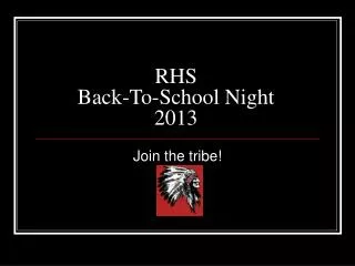 RHS Back-To-School Night 2013