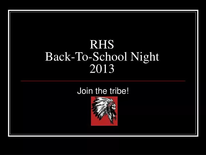 rhs back to school night 2013