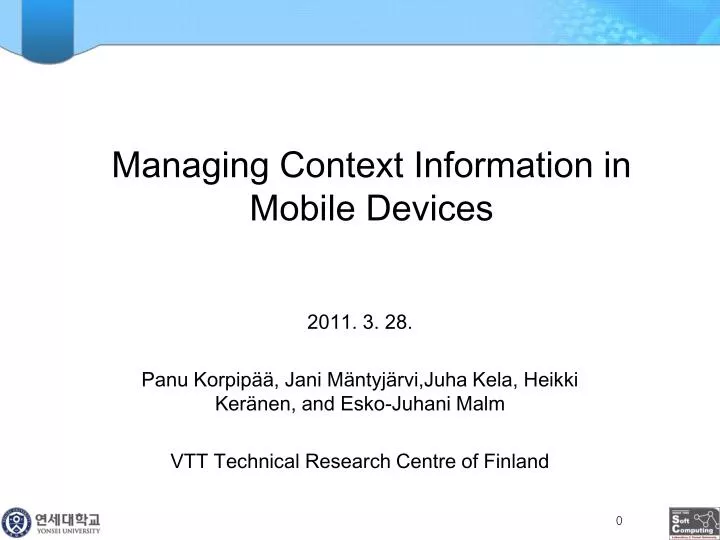 managing context information in mobile devices
