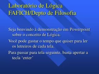 Laboratório de Lógica FAFICH/Depto de Filosofia
