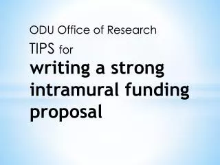writing a strong intramural funding proposal