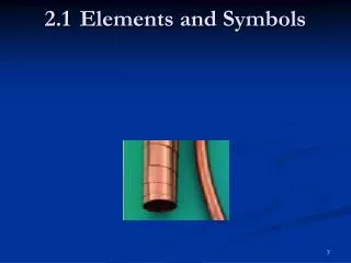 2.1	Elements and Symbols