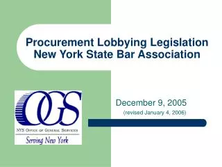 Procurement Lobbying Legislation New York State Bar Association