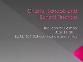 Charter Schools and School Finance