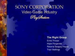 SONY CORPORATION Video-Game Industry PlayStation