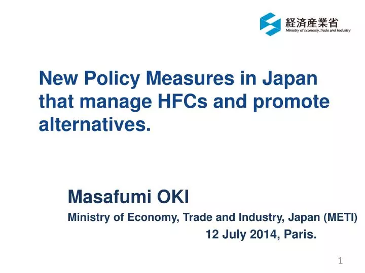 new policy measures in japan that manage hfcs and promote alternatives