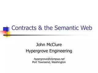 Contracts &amp; the Semantic Web