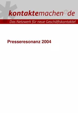 Presseresonanz 2004