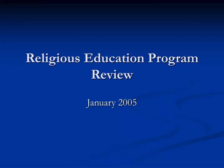 religious education program review