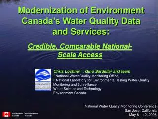 Modernization of Environment Canada’s Water Quality Data and Services: