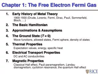 Early History of Metal Theory