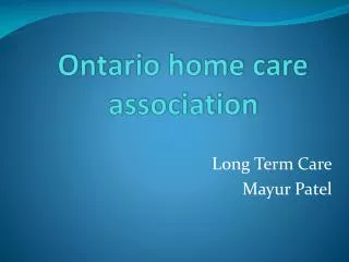 Ontario home care association