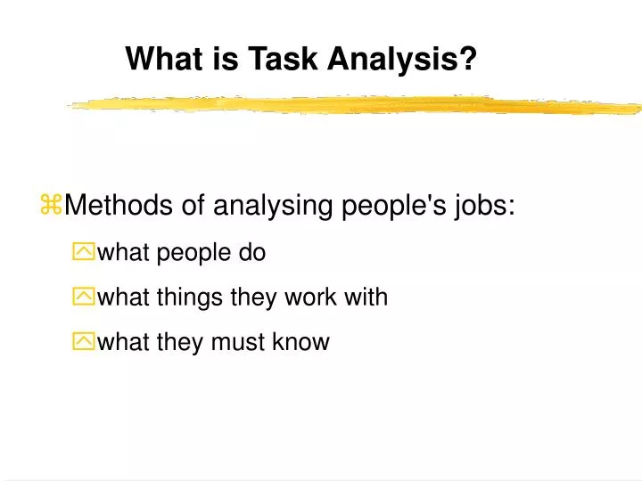 what is task analysis