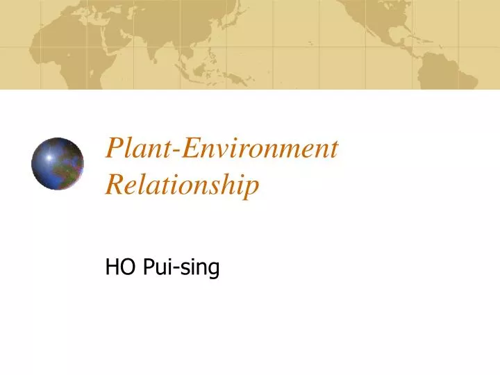 plant environment relationship