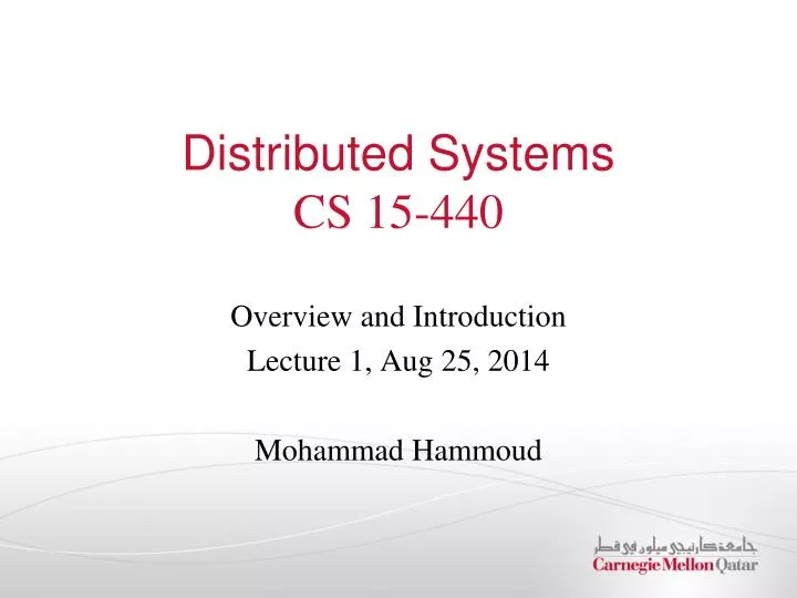 distributed systems cs 15 440