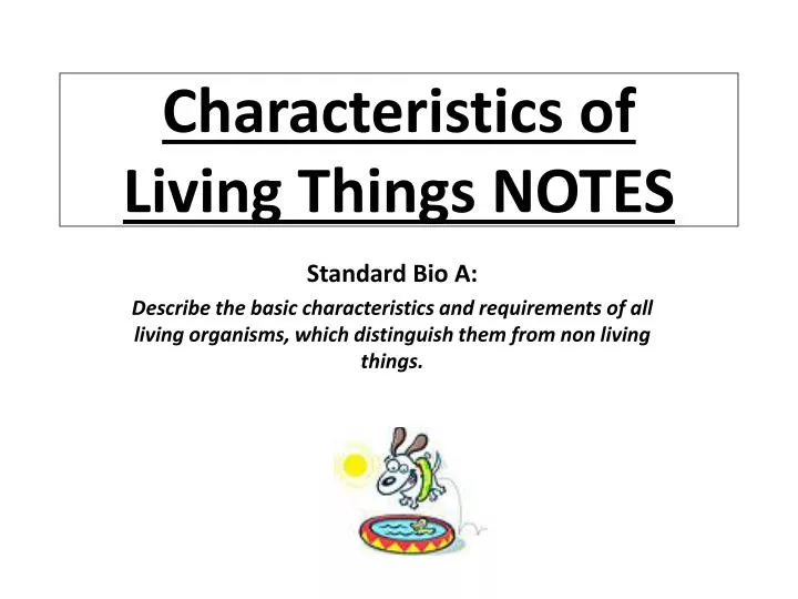 characteristics of living things notes