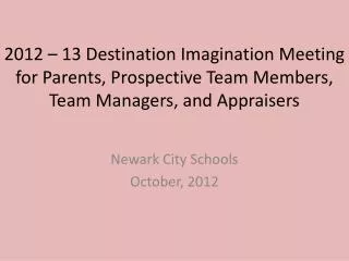 Newark City Schools October, 2012