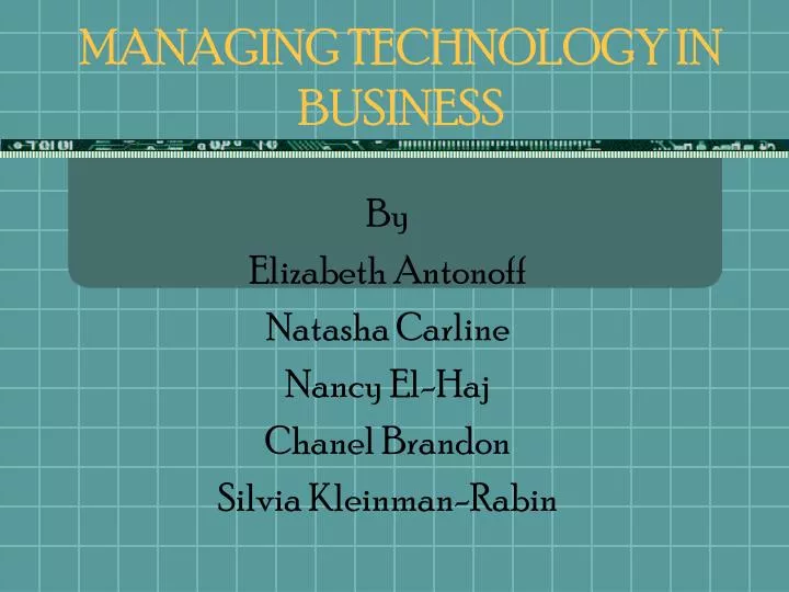 managing technology in business