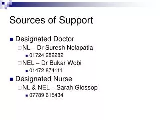 Sources of Support