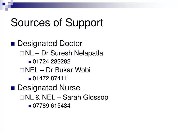 sources of support