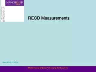 RECD Measurements