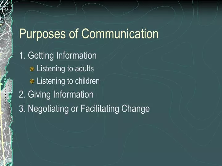 purposes of communication
