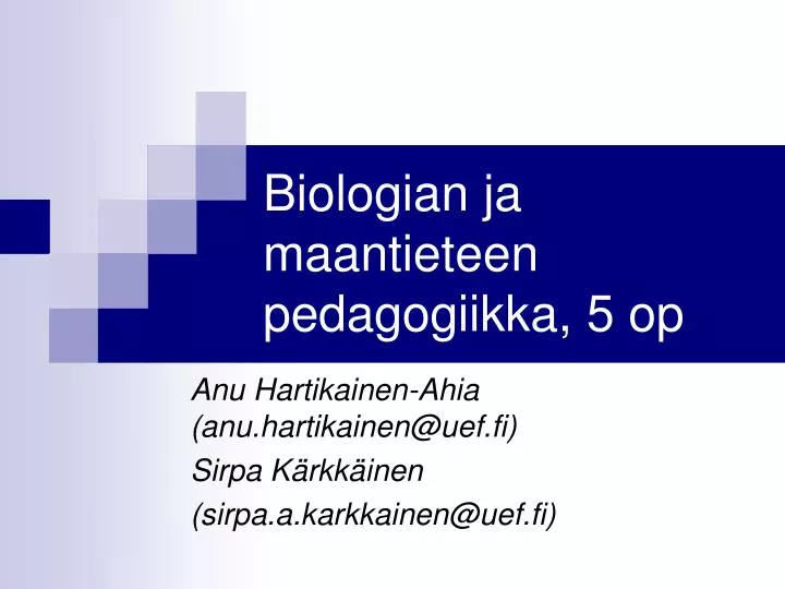 biologian ja maantieteen pedagogiikka 5 op