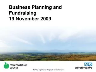 Business Planning and Fundraising 19 November 2009