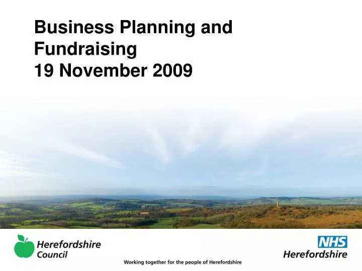 business planning and fundraising 19 november 2009