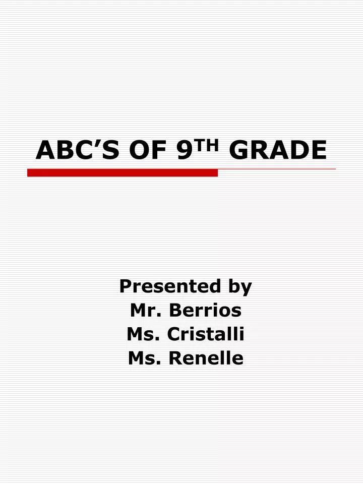 abc s of 9 th grade