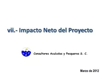 vii .- Impacto Neto del Proyecto