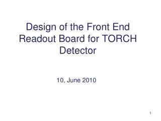 Design of the Front End Readout Board for TO R CH Detector