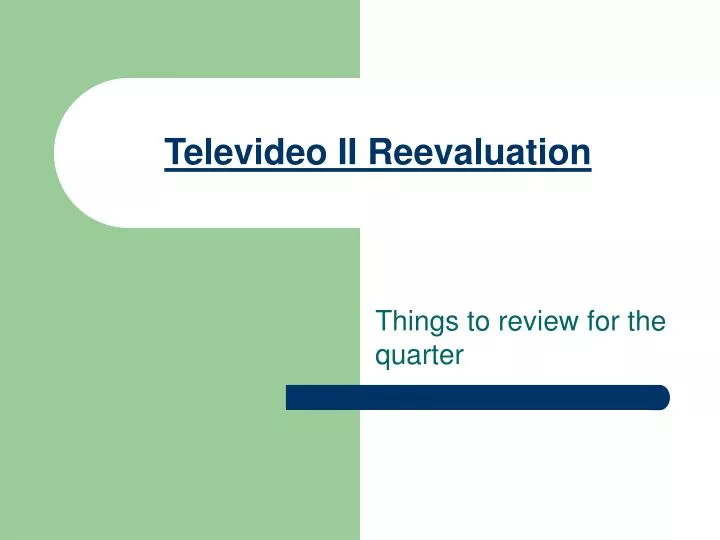 televideo ii reevaluation