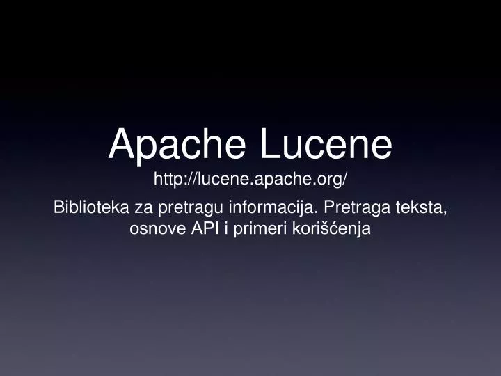 apache lucene http lucene apache org