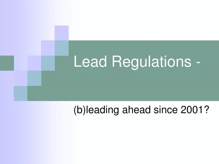 lead regulations