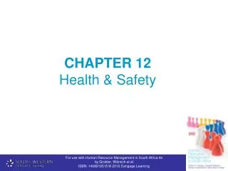 CHAPTER 12 Health &amp; Safety