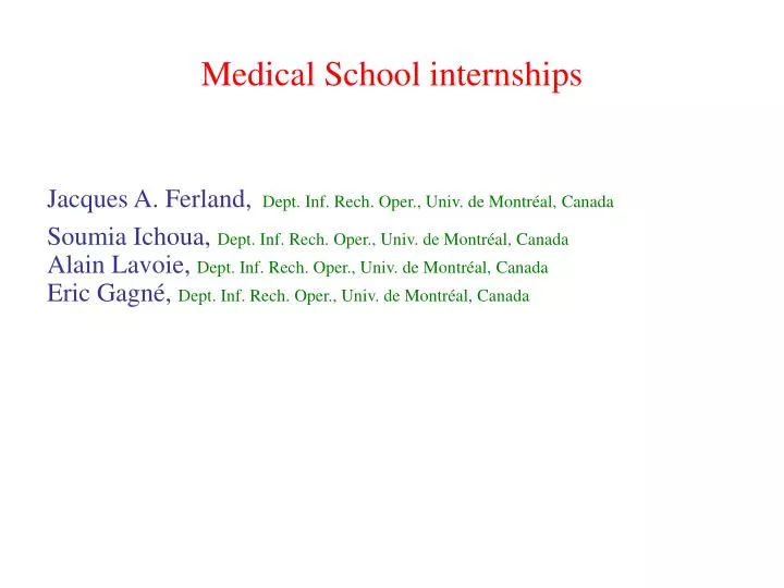 medical school internships
